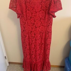 Red lace dress